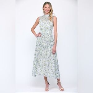 Fate Ester Floral Blue Maxi Dress